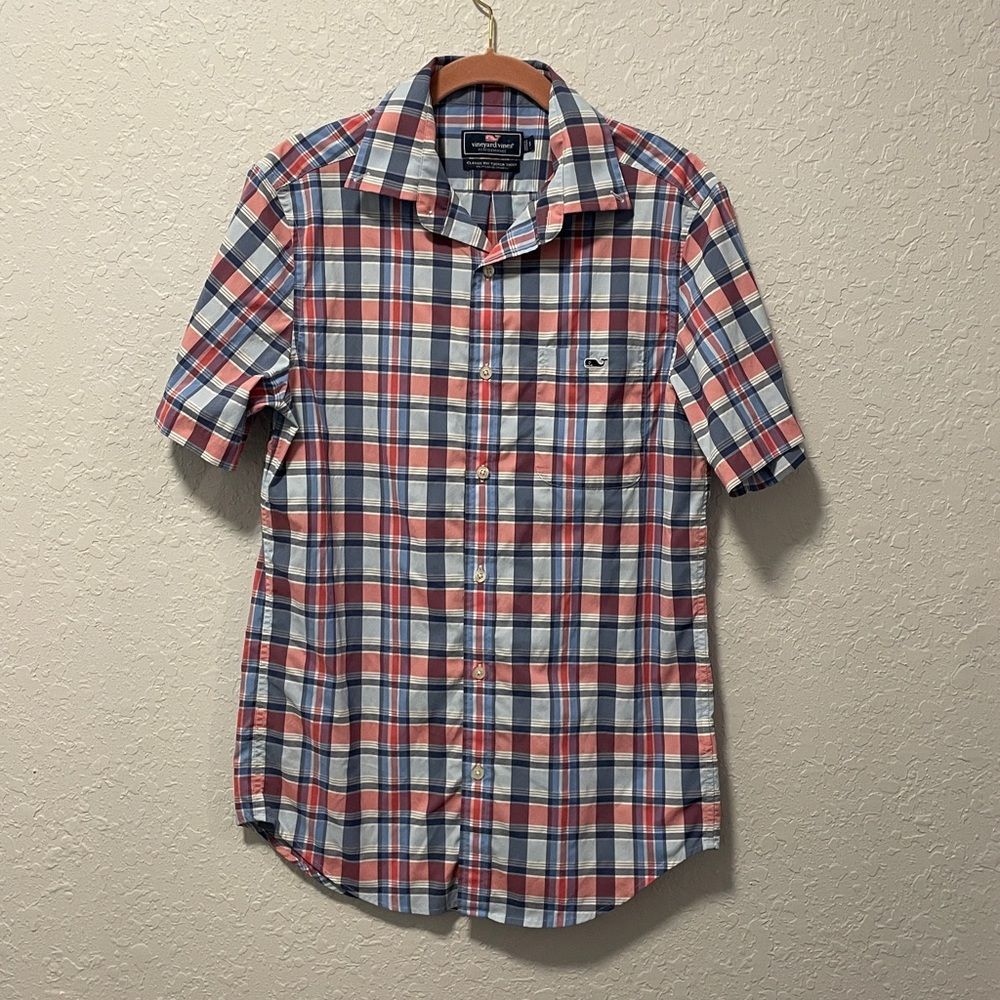 Vineyard Vines Performance Men’s Short Sleeve Casual Button Shirt Plaid S